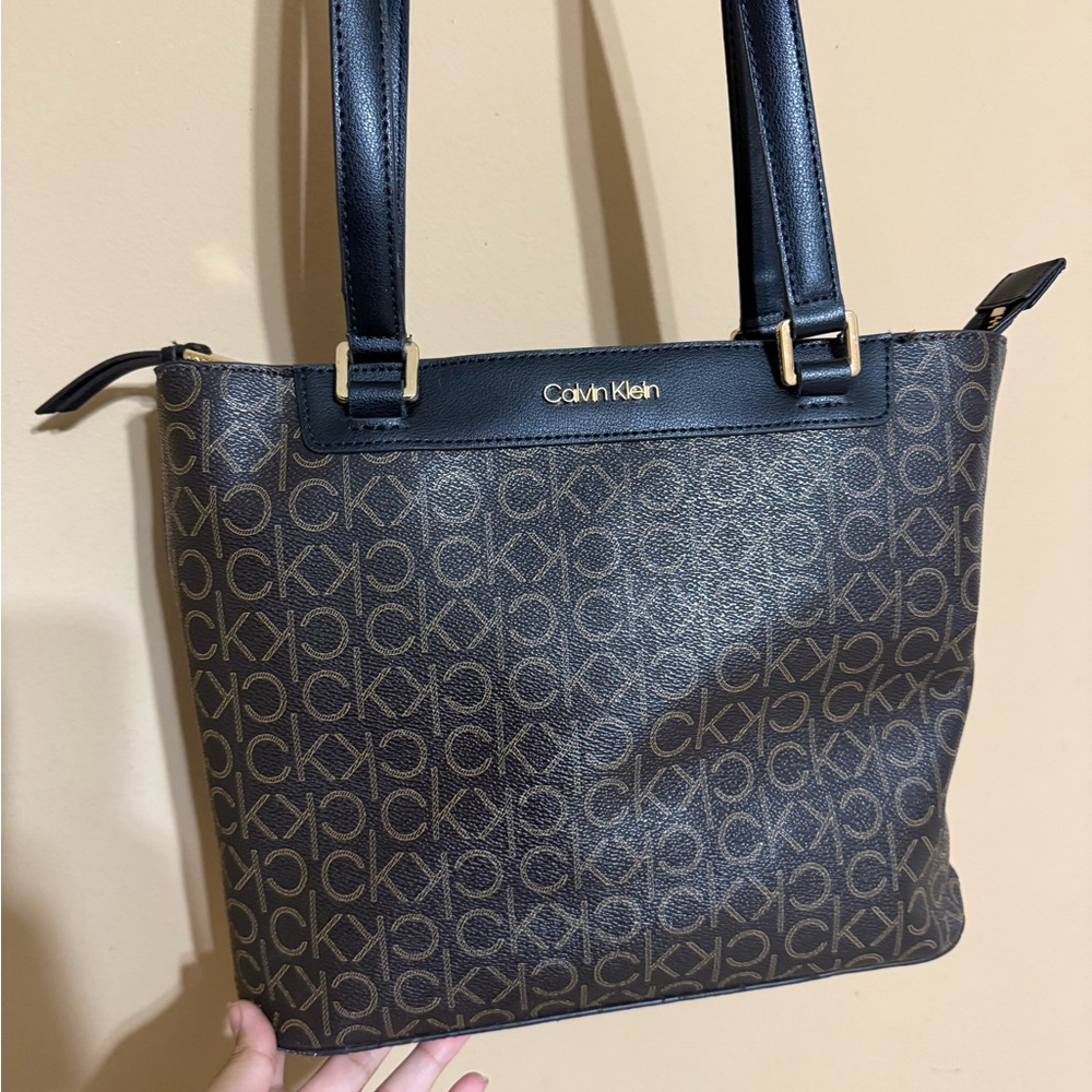 Brown Calvin Klein shoulder bag